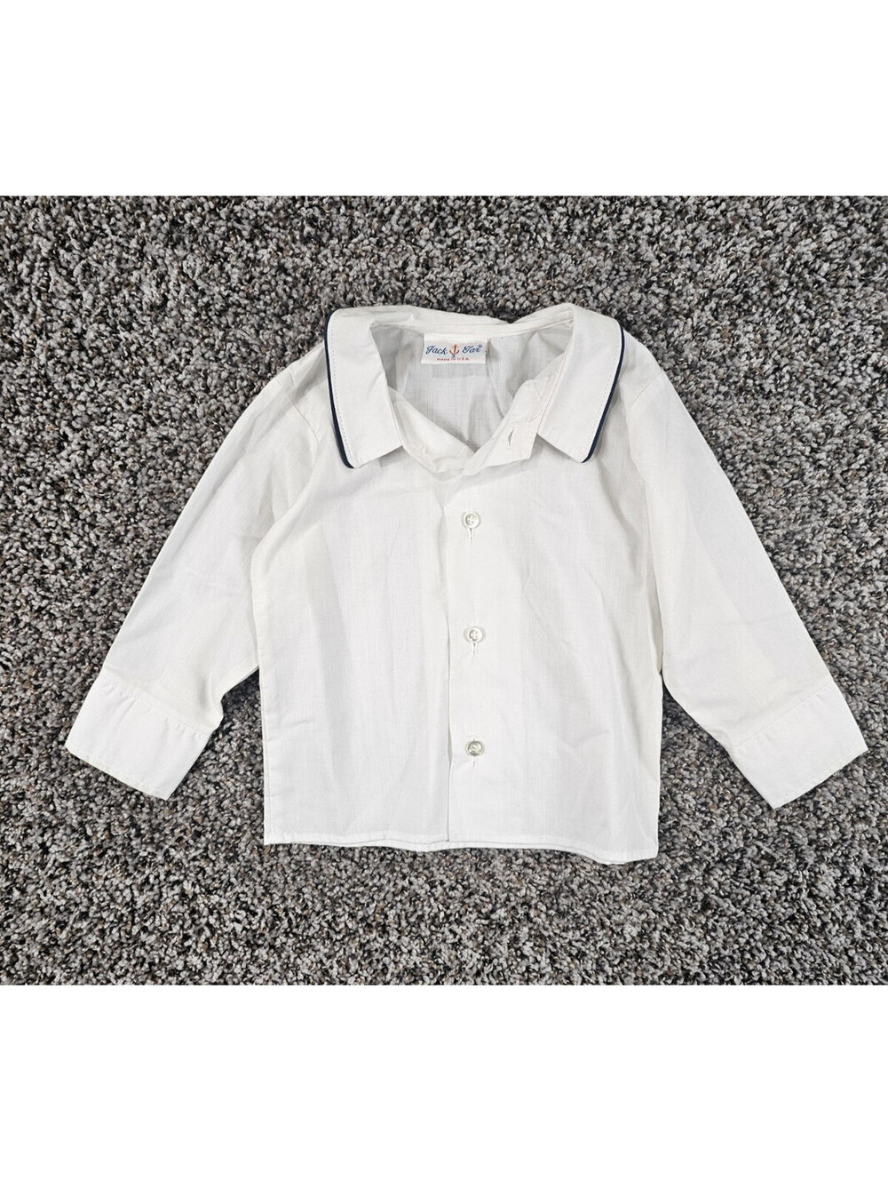 Vintage Jack Far Toddler Boys Sz 3 Long Sleeve Button Up Dress Shirt White